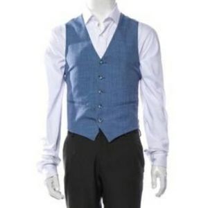 Men's vtg Yves Saint Laurent Blue Wool Vest S